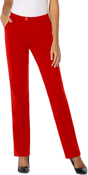 Tapata Women's Stretchy Straight Leg Dress Pants with Pockets Petite/28'' Regular/30'' Long/32'' Tall/34'' for Work Business
