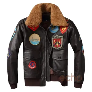 Tom Cruise Maverick Top Gun Fur Collar Leather Jacket