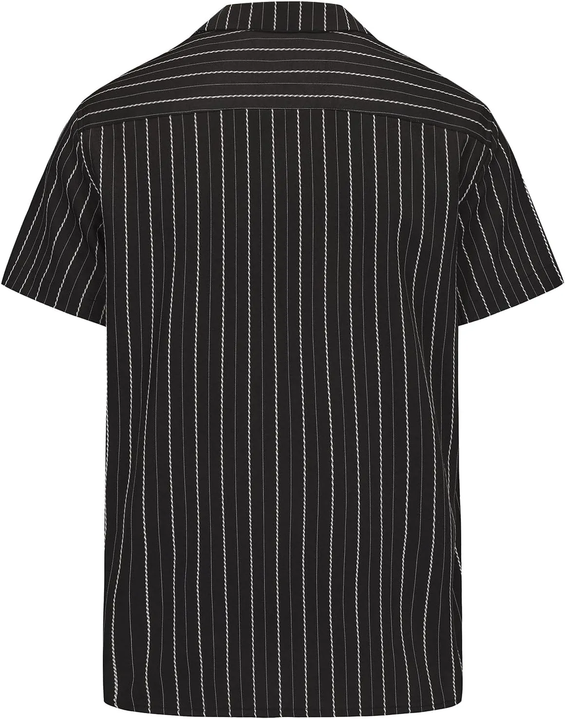 TUNEVUSE Men Hawaiian Shirt Vintage Striped Shirt Short Sleeve Summer Beach Causal Cuban Collar Shirt with Pocket