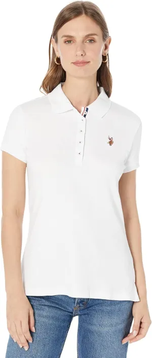 U.S. Polo Assn. Women's Solid Small Pony Interlock Polo Shirt