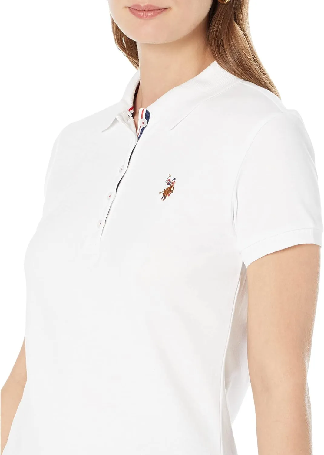 U.S. Polo Assn. Women's Solid Small Pony Interlock Polo Shirt