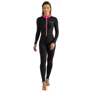 Used Cressi Skin Scuba Dive Full Suit - Black/Pink - Small
