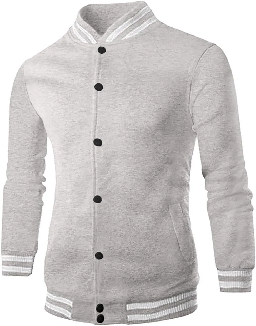 Varsity Jacket For Men Baseball Bomber Jacket Cotton Blend Letterman Jackets Trendy Lightweight Casual Coat