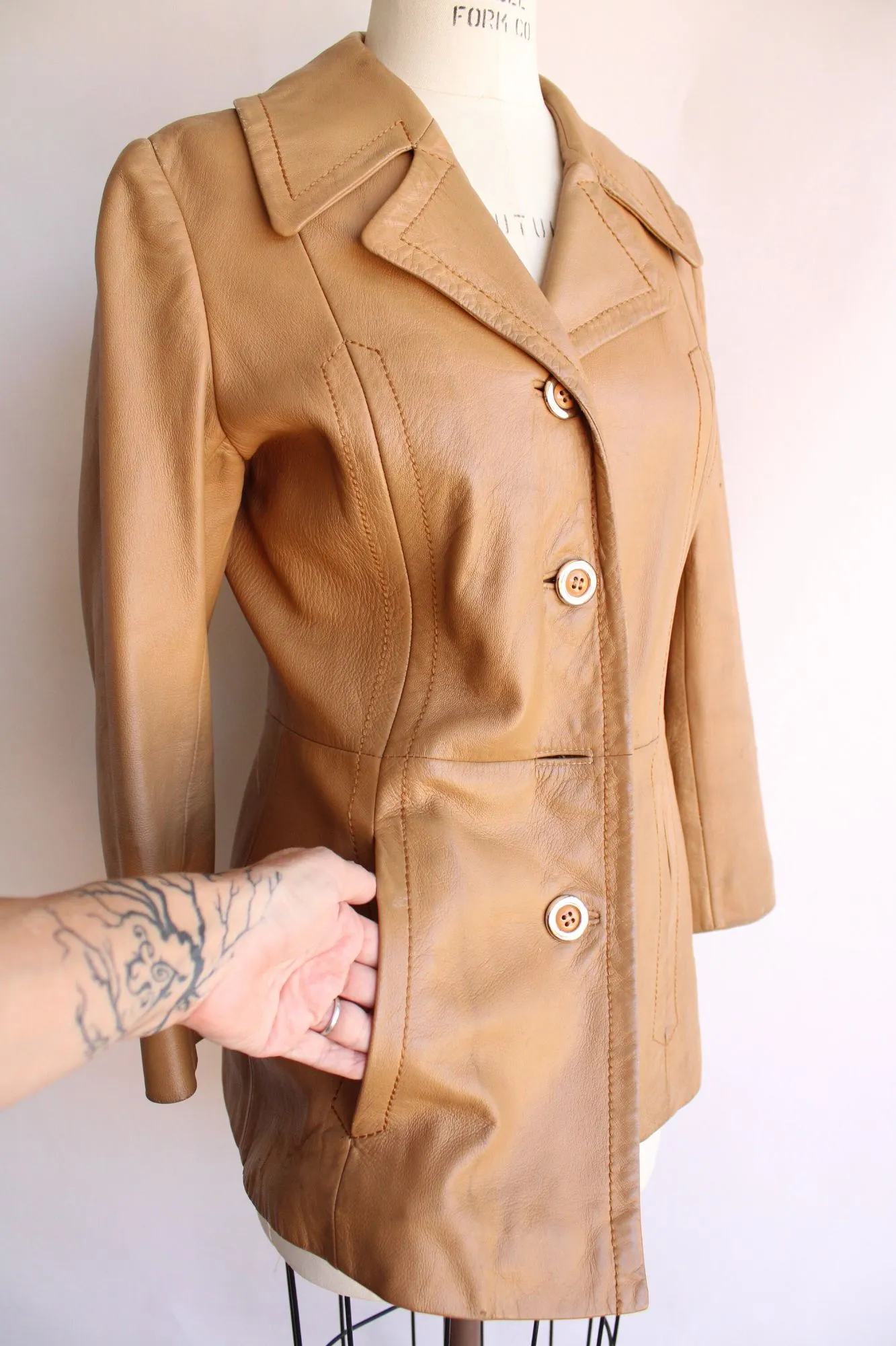 Vintage 1970s Danaya Tan Leather Jacket