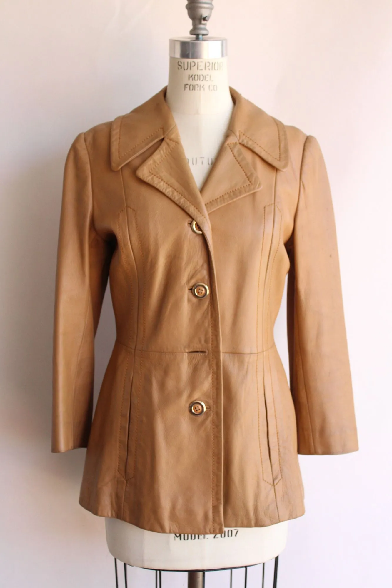 Vintage 1970s Danaya Tan Leather Jacket