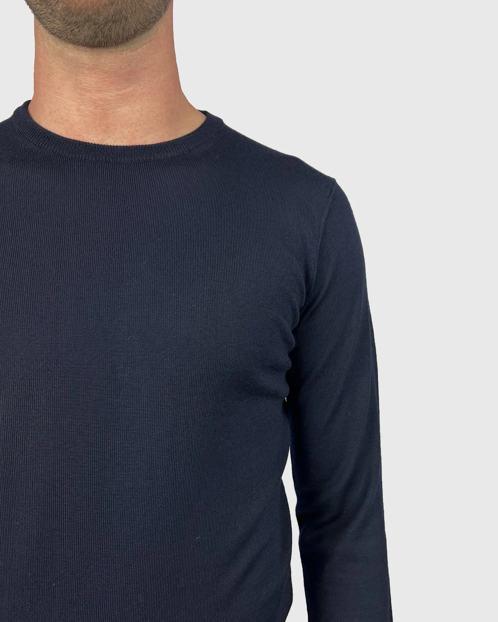 VISCONTI W23C NAVY WOOL CREW NECK SWEATER
