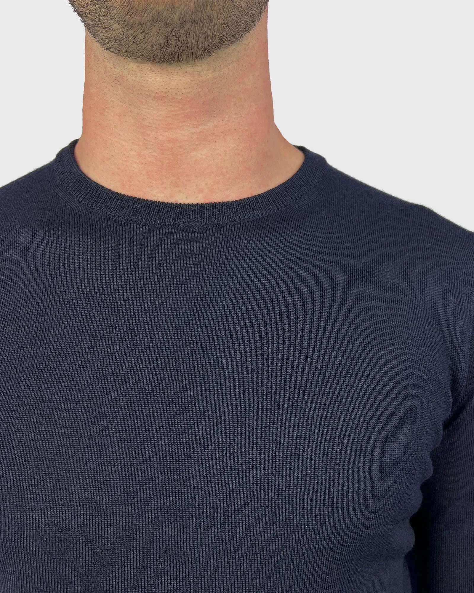 VISCONTI W23C NAVY WOOL CREW NECK SWEATER