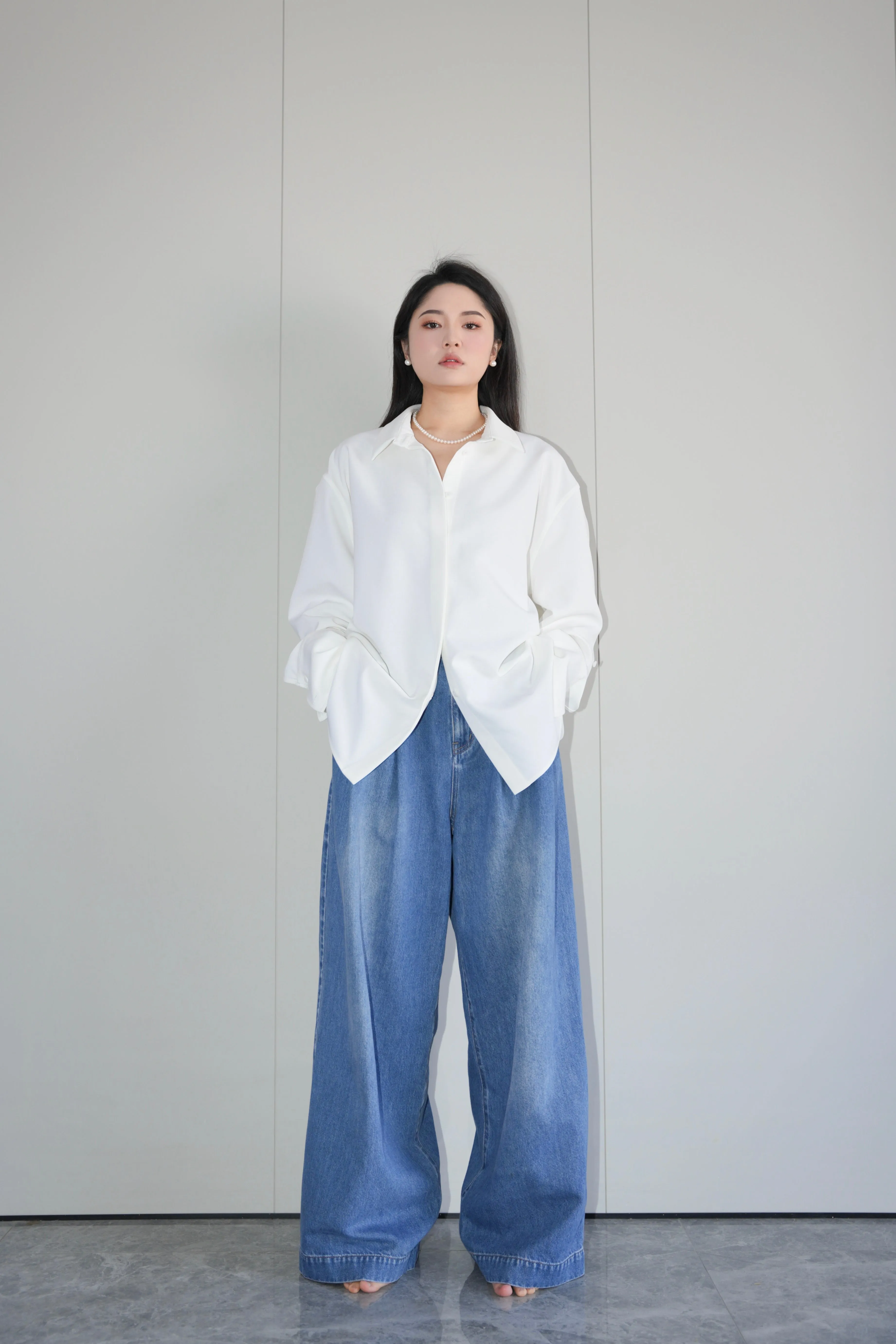 x ninido Everyday Draping Shirt - White