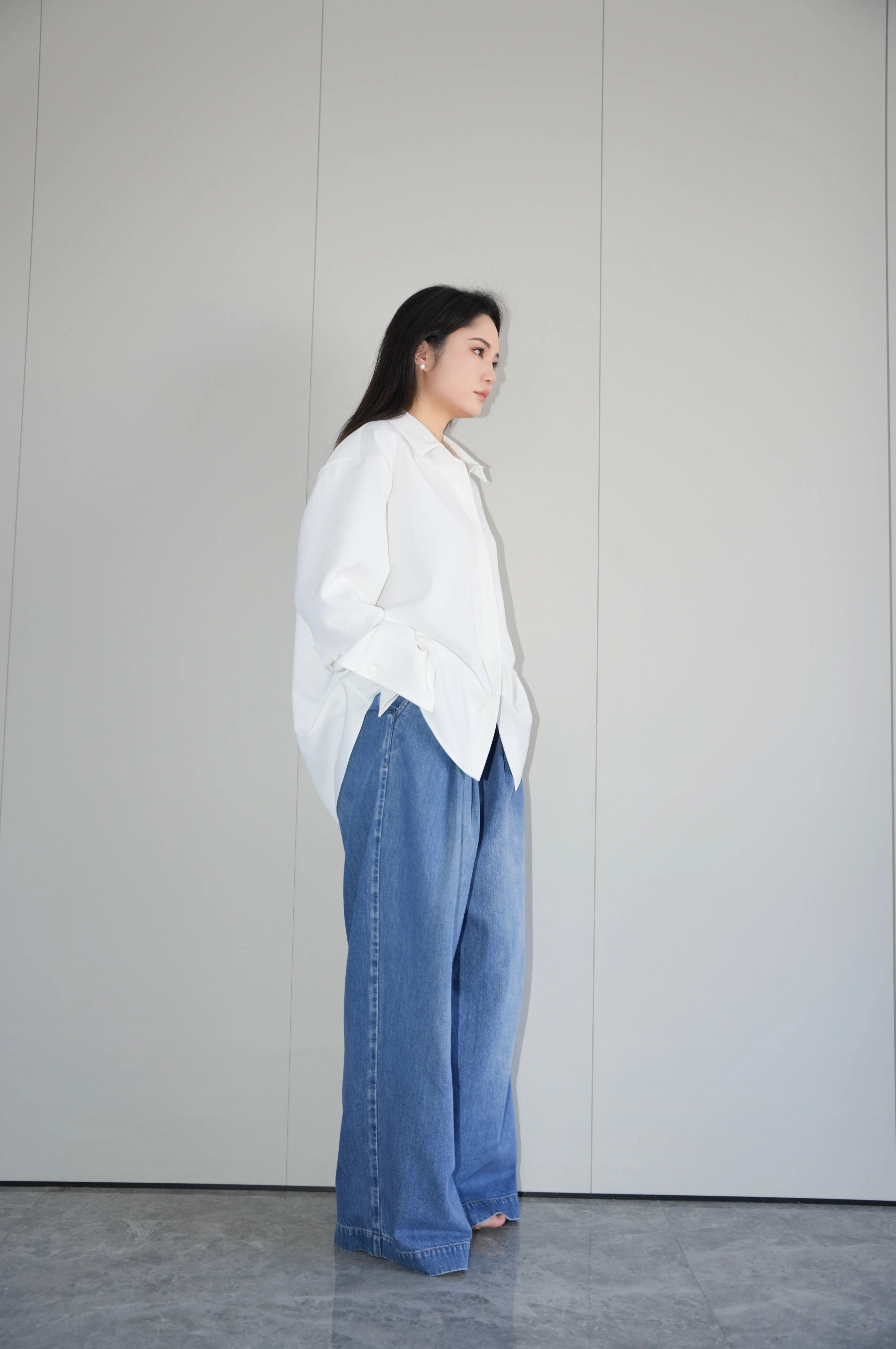 x ninido Everyday Draping Shirt - White