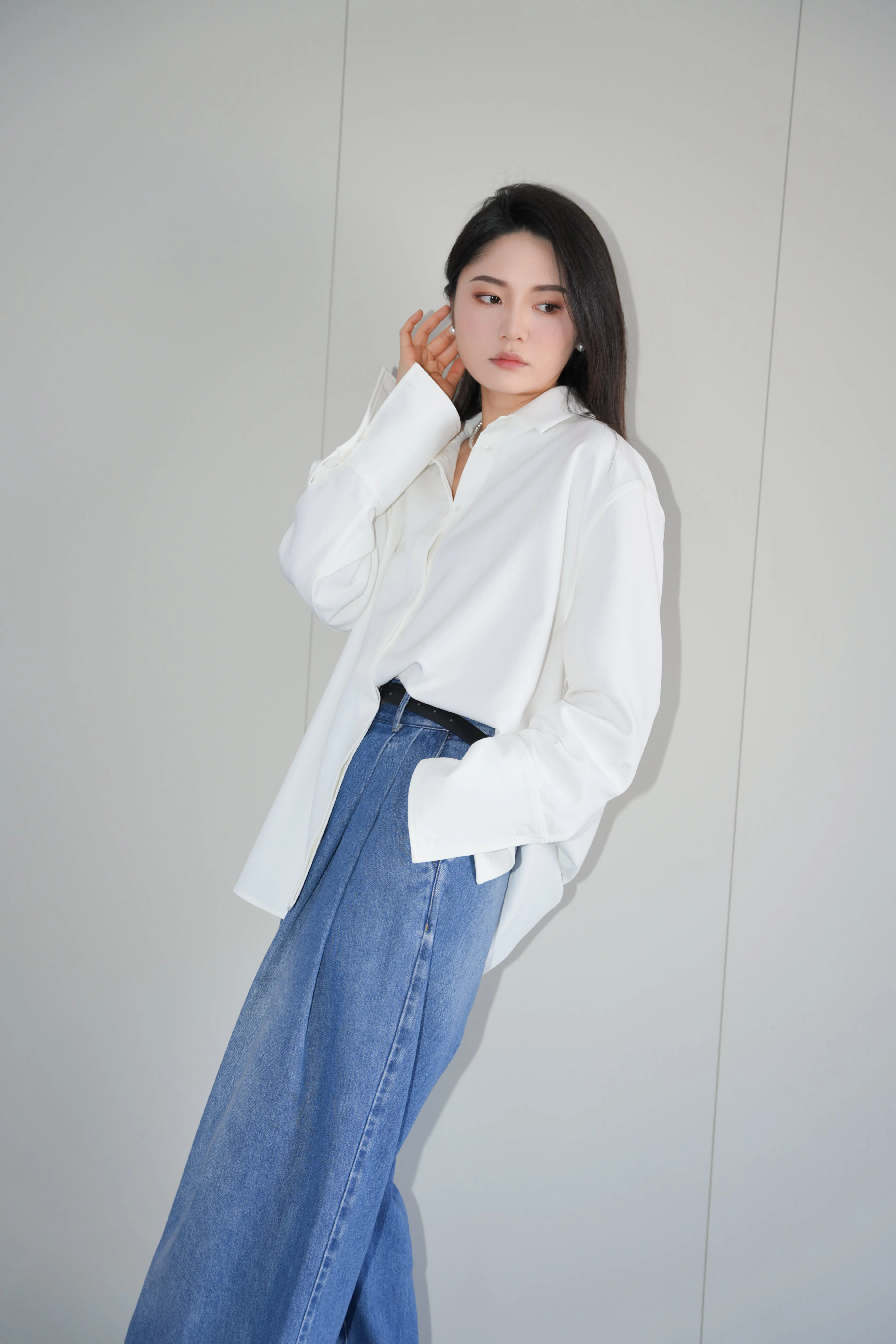 x ninido Everyday Draping Shirt - White